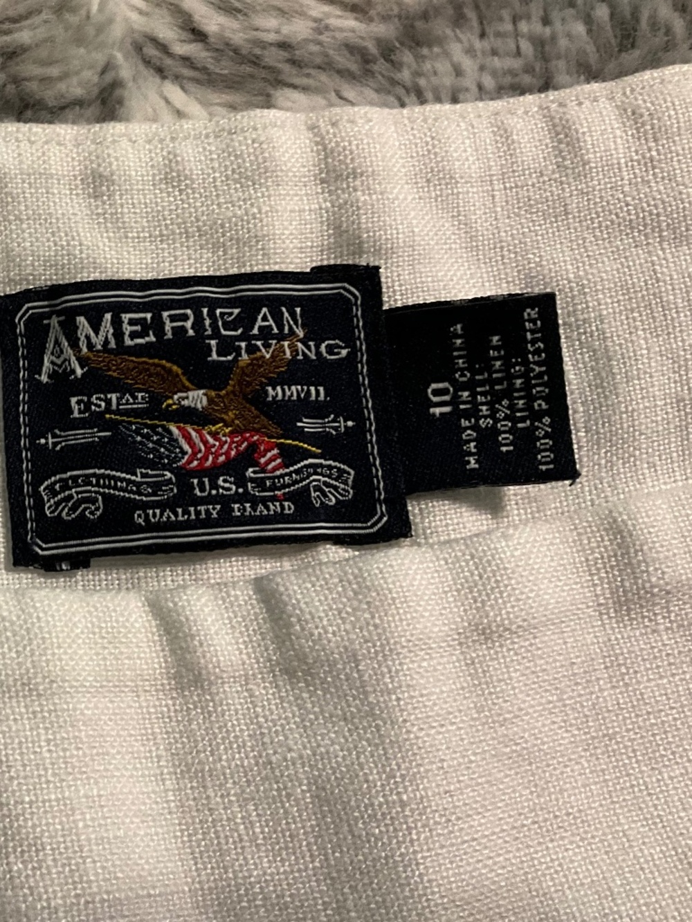 American Living White 100% Linen High Waist Straight Leg Pants Size 10 - Picture 2 of 8